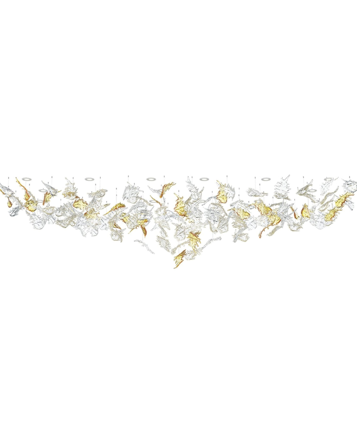 Flying Leaves Crystal Chandelier – Modern Handblown Glass Pendant Light for Dining Room and Living Room