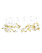 Flying Leaves Crystal Chandelier – Modern Handblown Glass Pendant Light for Dining Room and Living Room