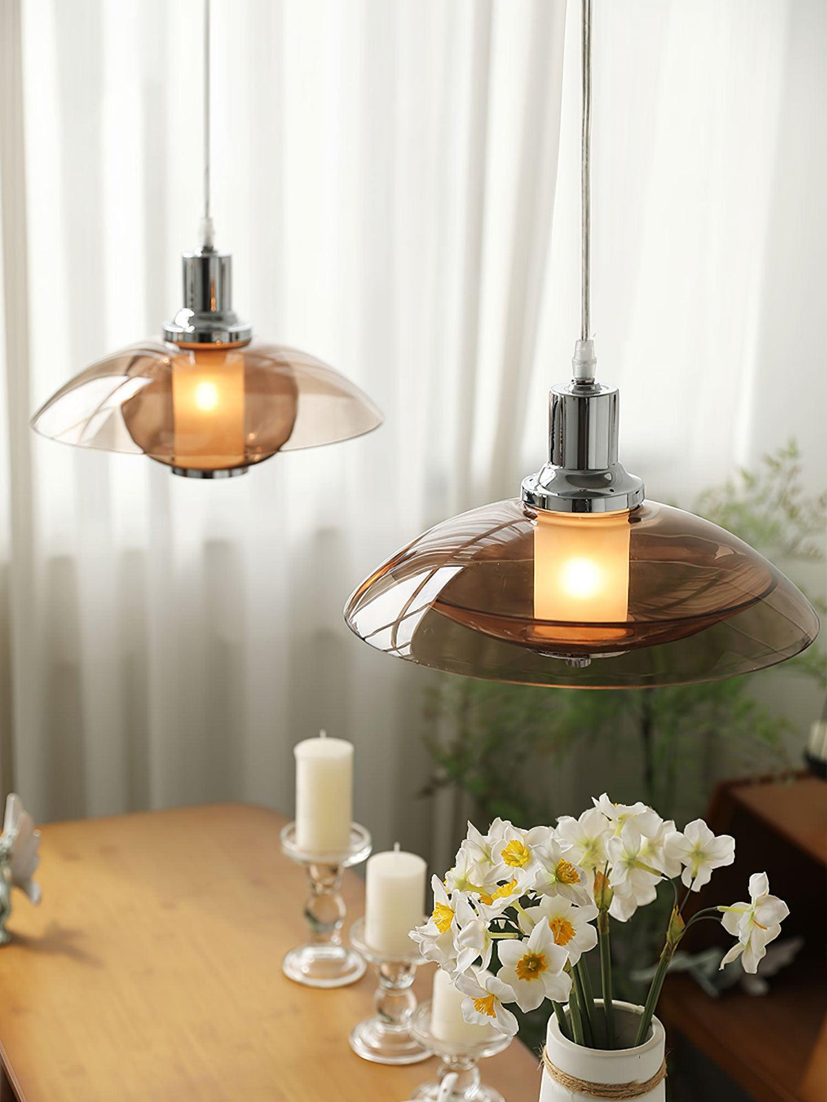 Flying Saucer Chrome Pendant Light