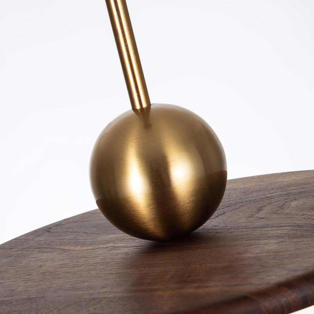 Walnut Brass Pendant Light with Glass Shade for Modern Interiors