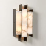Folded Alabaster Panel Sconce — Modern Wall Light with Natural Stone