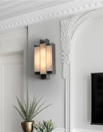 Folded Alabaster Panel Sconce — Modern Wall Light with Natural Stone