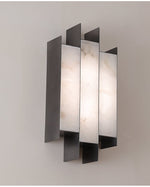 Folded Alabaster Panel Sconce — Modern Wall Light with Natural Stone