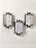 Folded Alabaster Panel Sconce — Modern Wall Light with Natural Stone