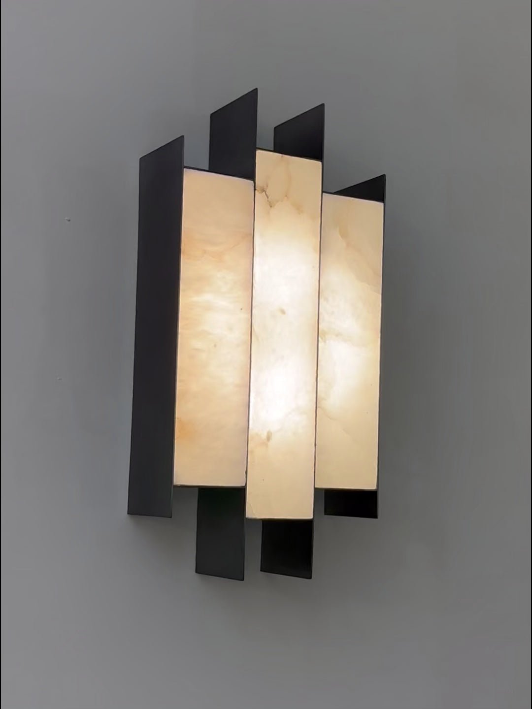 Folded Alabaster Panel Sconce — Modern Wall Light with Natural Stone