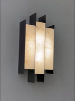 Folded Alabaster Panel Sconce — Modern Wall Light with Natural Stone