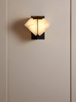 Folded Halo Alabaster Wall Sconce – Modern LED Wall Light