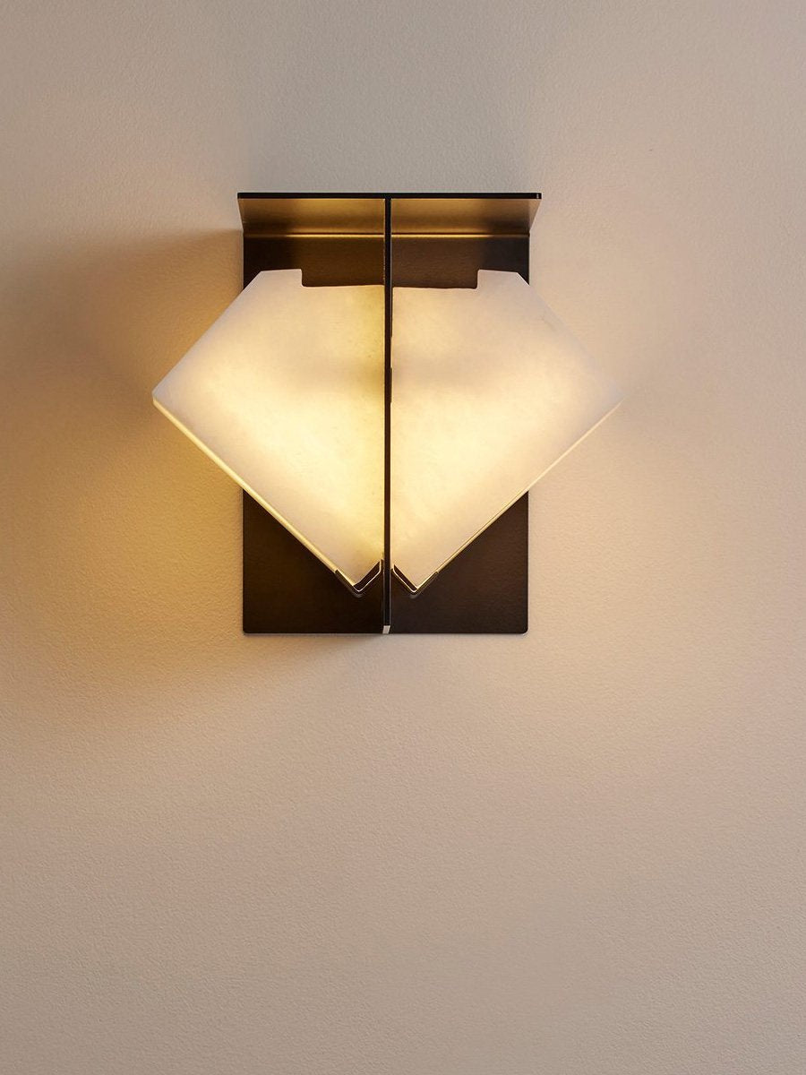 Folded Halo Alabaster Wall Sconce – Modern LED Wall Light