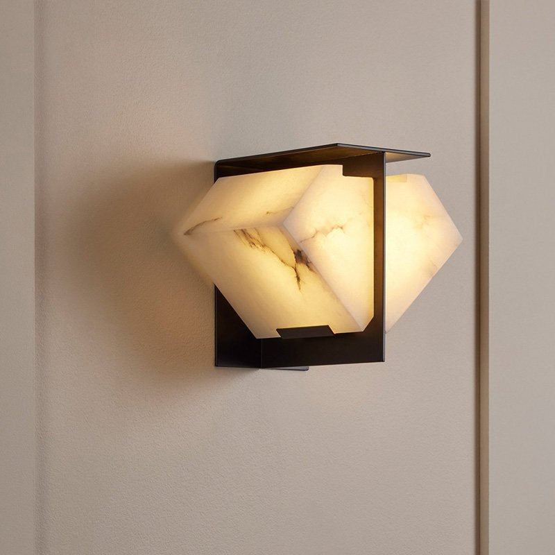 Folded Halo Alabaster Wall Sconce – Modern LED Wall Light
