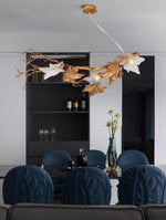 Folio Branch Brass Chandelier