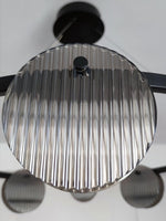 Foliole Modern Black Chandelier with Smoked Glass Shades