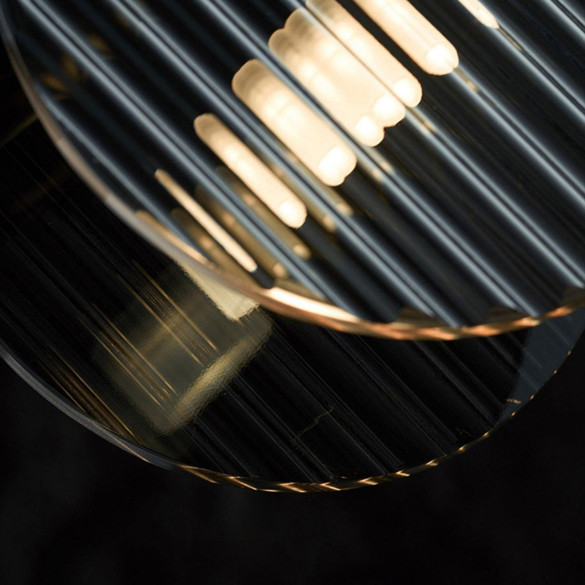 Foliole Modern Black Chandelier with Smoked Glass Shades