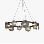 Foliole Modern Black Chandelier with Smoked Glass Shades