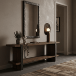 Forest Spirit Sculptural Wooden Table Lamps with Opal Glass Shades