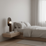 Forest Spirit Sculptural Wooden Table Lamps with Opal Glass Shades
