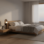 Forest Spirit Sculptural Wooden Table Lamps with Opal Glass Shades