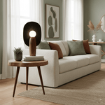Forest Spirit Sculptural Wooden Table Lamps with Opal Glass Shades
