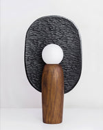 Forest Spirit Sculptural Wooden Table Lamps with Opal Glass Shades