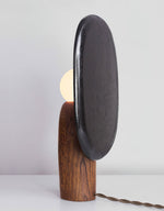 Forest Spirit Sculptural Wooden Table Lamps with Opal Glass Shades