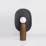 Forest Spirit Sculptural Wooden Table Lamps with Opal Glass Shades