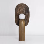 Forest Spirit Sculptural Wooden Table Lamps with Opal Glass Shades