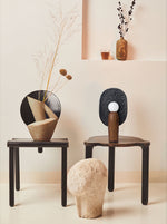Forest Spirit Sculptural Wooden Table Lamps with Opal Glass Shades