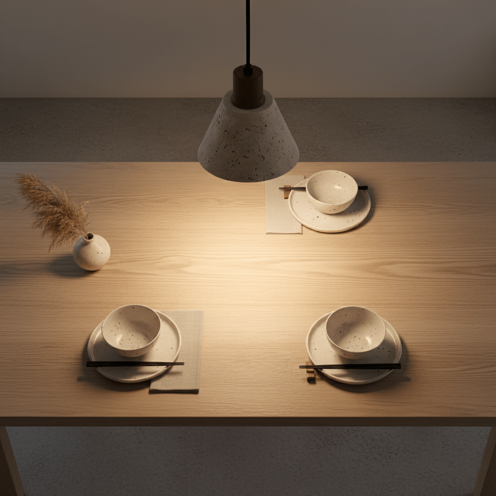 Forma Terra Trio Pendant Light – Travertine & Walnut Sculptural Chandelier