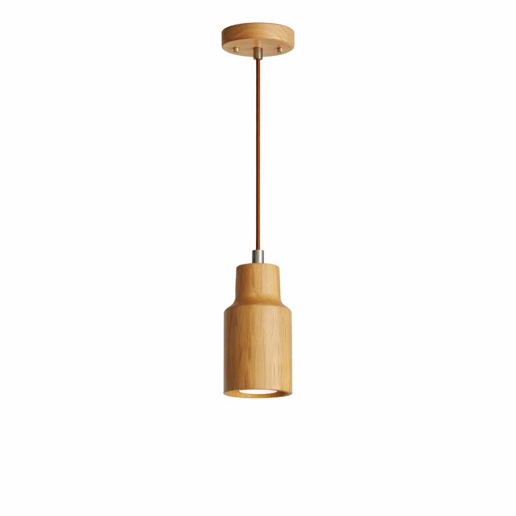 Forma Wood Pendant Lamp – Sculpted Solid Wood, Modern Minimalist Lighting