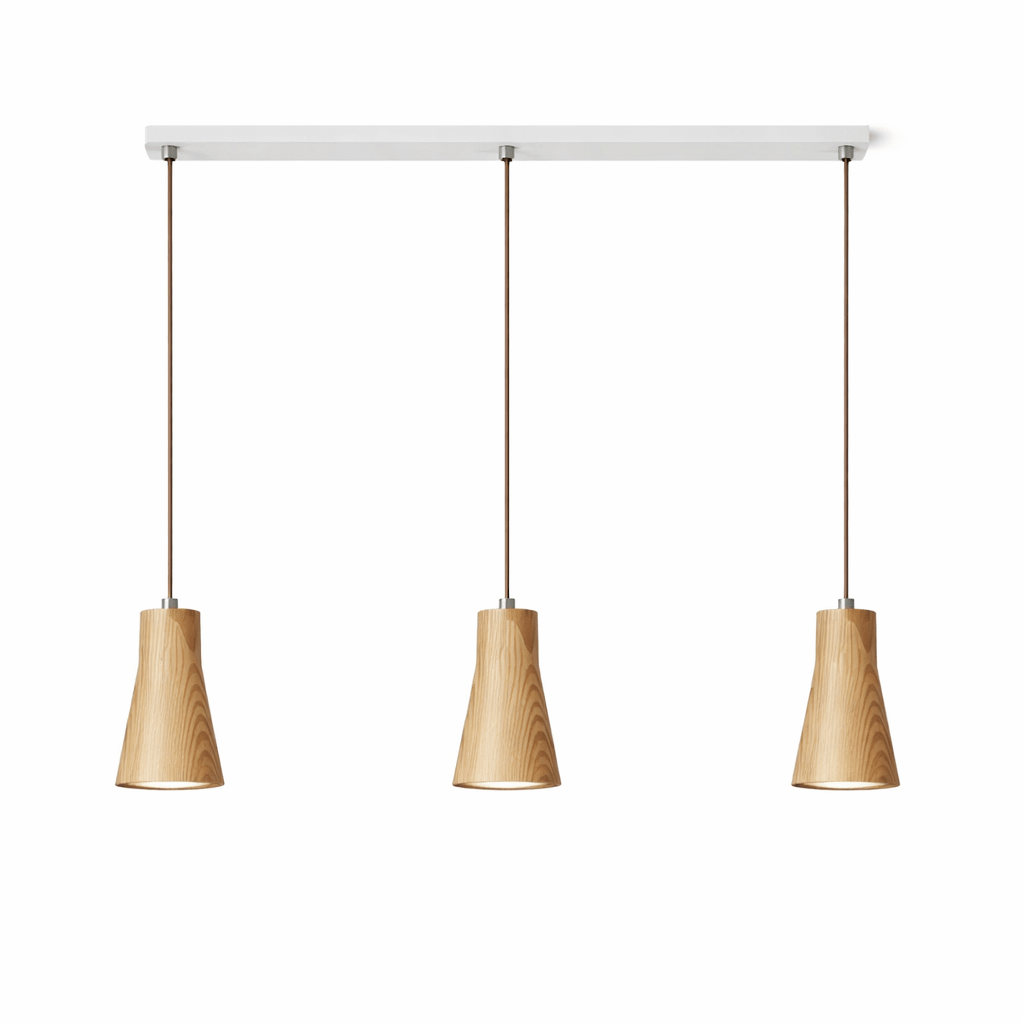 Forma Wood Pendant Lamp – Sculpted Solid Wood, Modern Minimalist Lighting