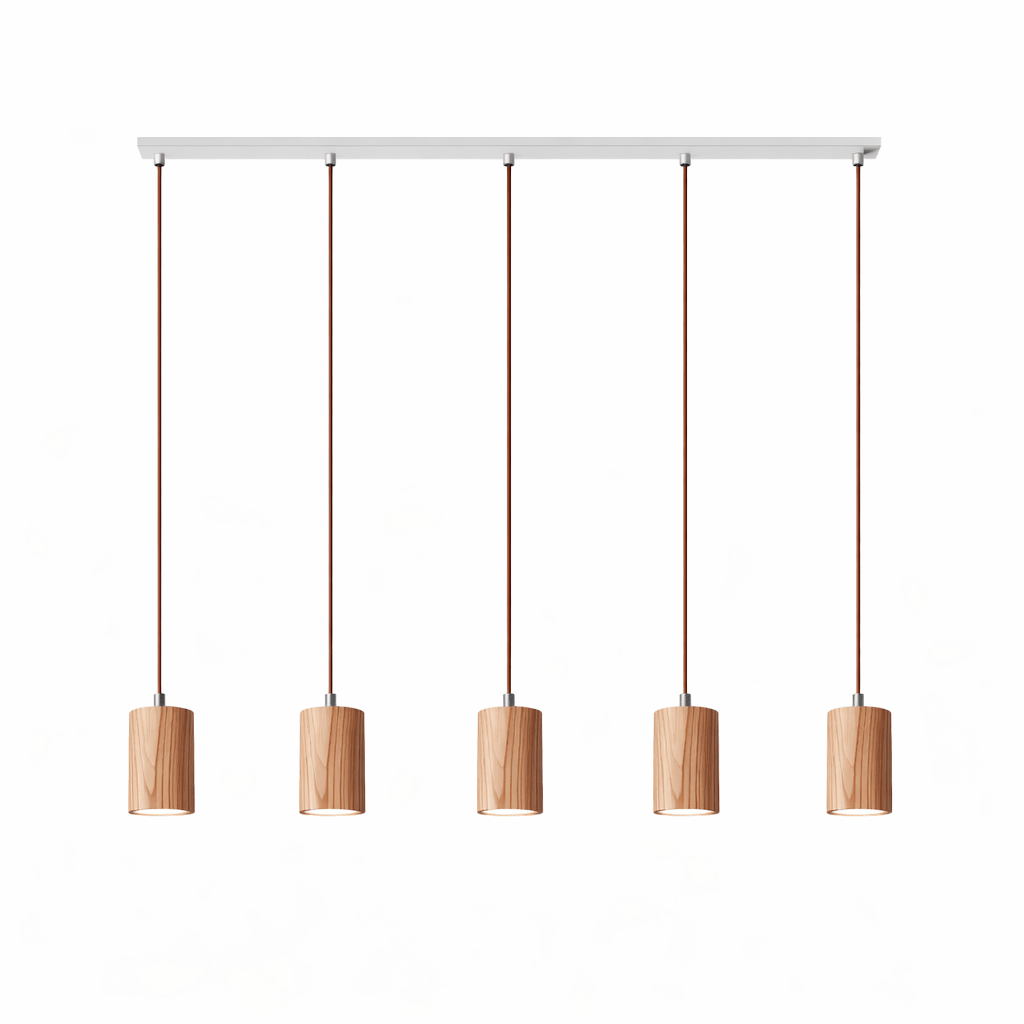 Forma Wood Pendant Lamp – Sculpted Solid Wood, Modern Minimalist Lighting