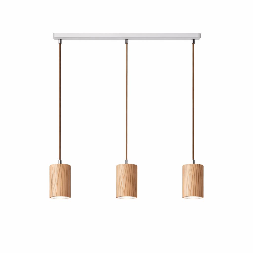 Forma Wood Pendant Lamp – Sculpted Solid Wood, Modern Minimalist Lighting