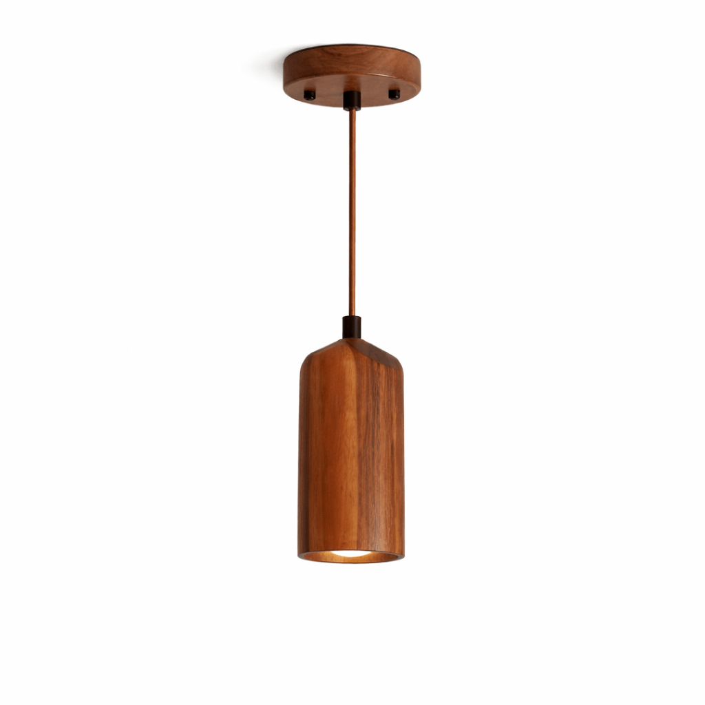 Forma Wood Pendant Lamp – Sculpted Solid Wood, Modern Minimalist Lighting