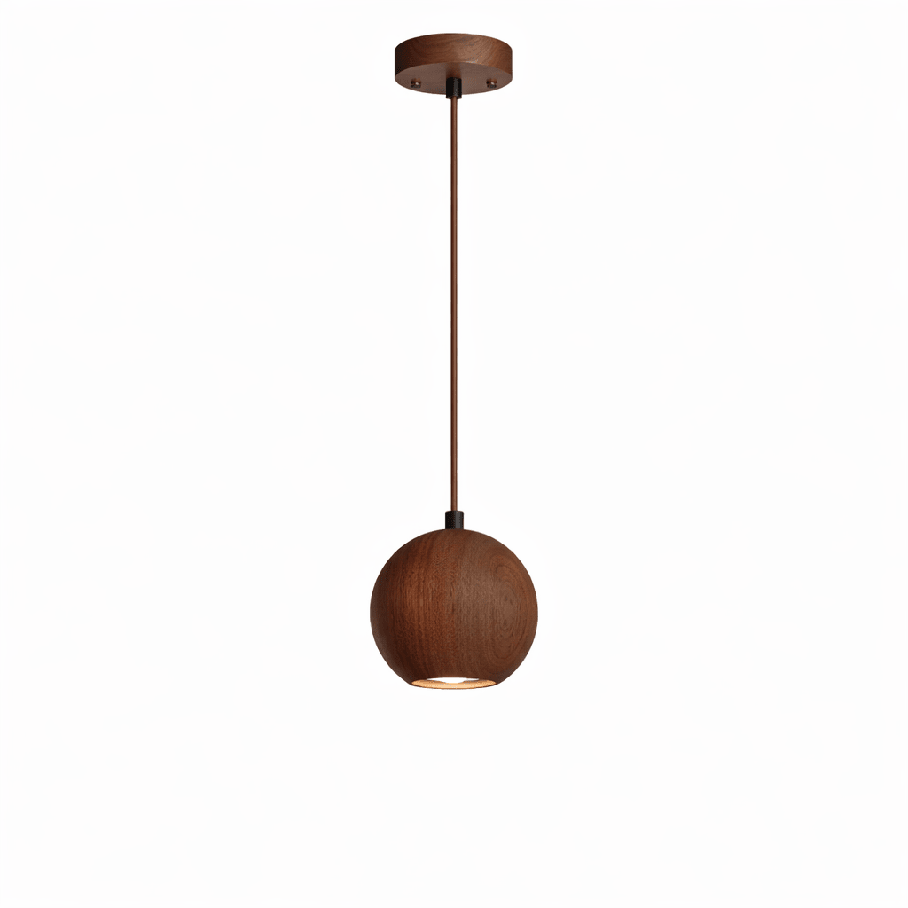 Forma Wood Pendant Lamp – Sculpted Solid Wood, Modern Minimalist Lighting