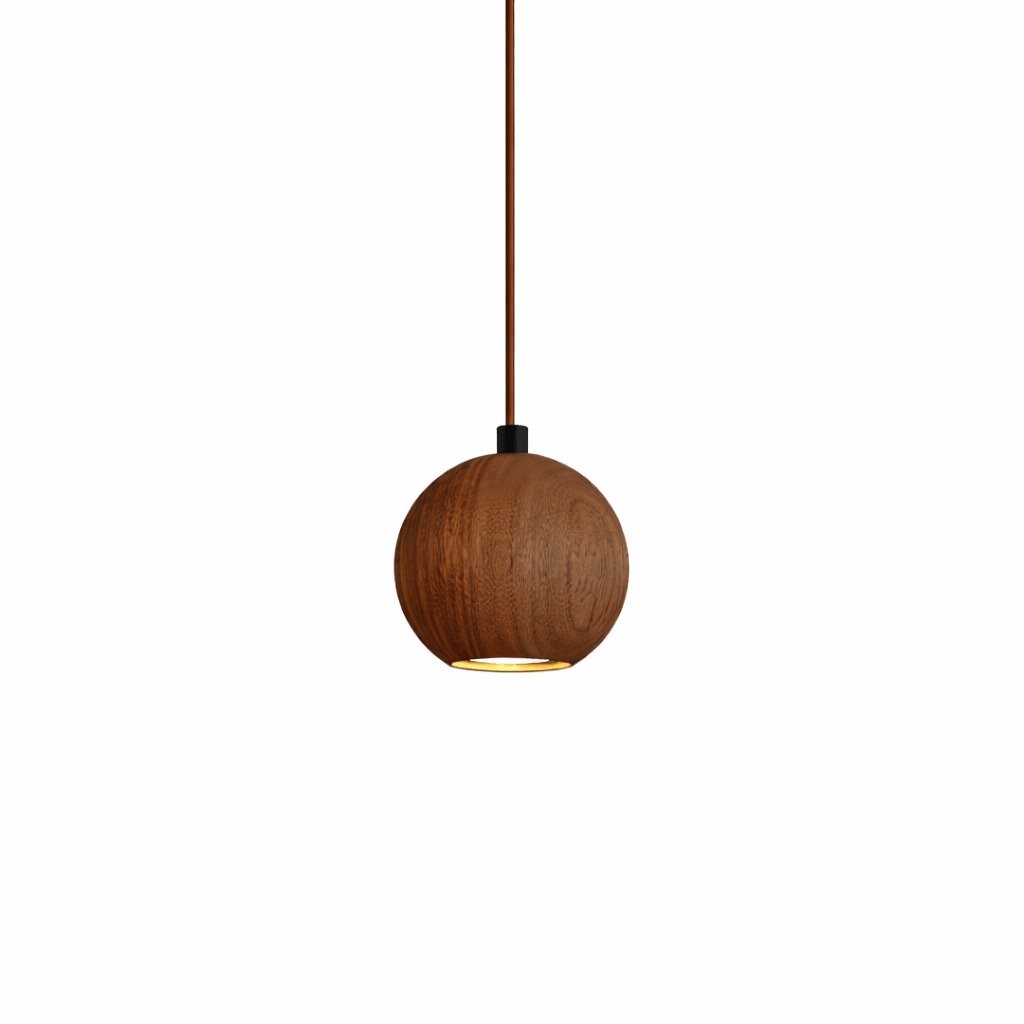 Forma Wood Pendant Lamp – Sculpted Solid Wood, Modern Minimalist Lighting
