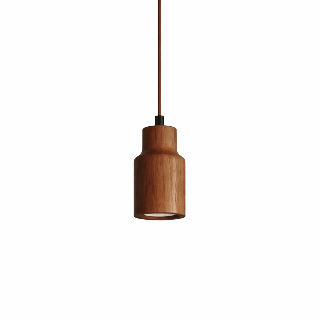 Forma Wood Pendant Lamp – Sculpted Solid Wood, Modern Minimalist Lighting