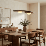 Forma Walnut Linear LED Pendant Light for Dining Room and Kitchen Island