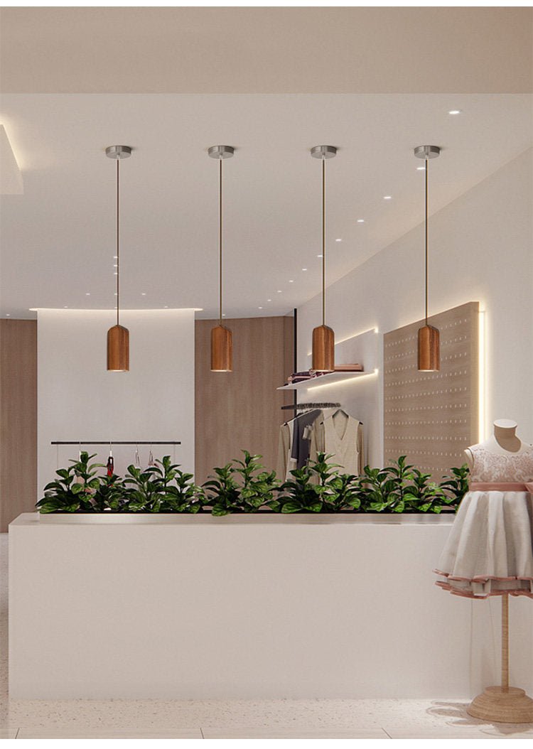 Forma Wood Pendant Lamp – Sculpted Solid Wood, Modern Minimalist Lighting