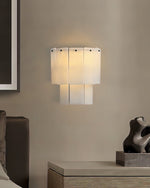 Fractured Alabaster Wall Sconce in Black and Brushed Copper