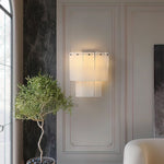 Fractured Alabaster Wall Sconce in Black and Brushed Copper