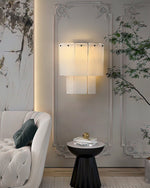Fractured Alabaster Wall Sconce in Black and Brushed Copper