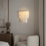 Fractured Alabaster Wall Sconce in Black and Brushed Copper