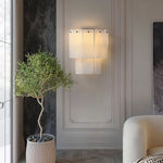 Fractured Alabaster Wall Sconce in Black and Brushed Copper