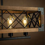 Rustic Industrial Linear Chandelier For Dining Rooms Farmhouse Rectangular Square Light Fixture