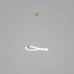 Sculptural Linear Curve LED Chandelier in Gold or Black