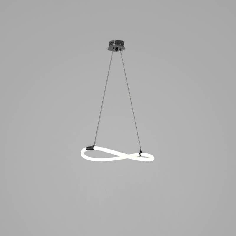 Sculptural Linear Curve LED Chandelier in Gold or Black