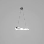 Sculptural Linear Curve LED Chandelier in Gold or Black