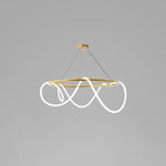 Sculptural Linear Curve LED Chandelier in Gold or Black