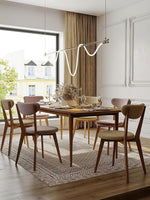 Sculptural Linear Curve LED Chandelier in Gold or Black