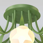 French Cream Orchid Ceiling Lamp