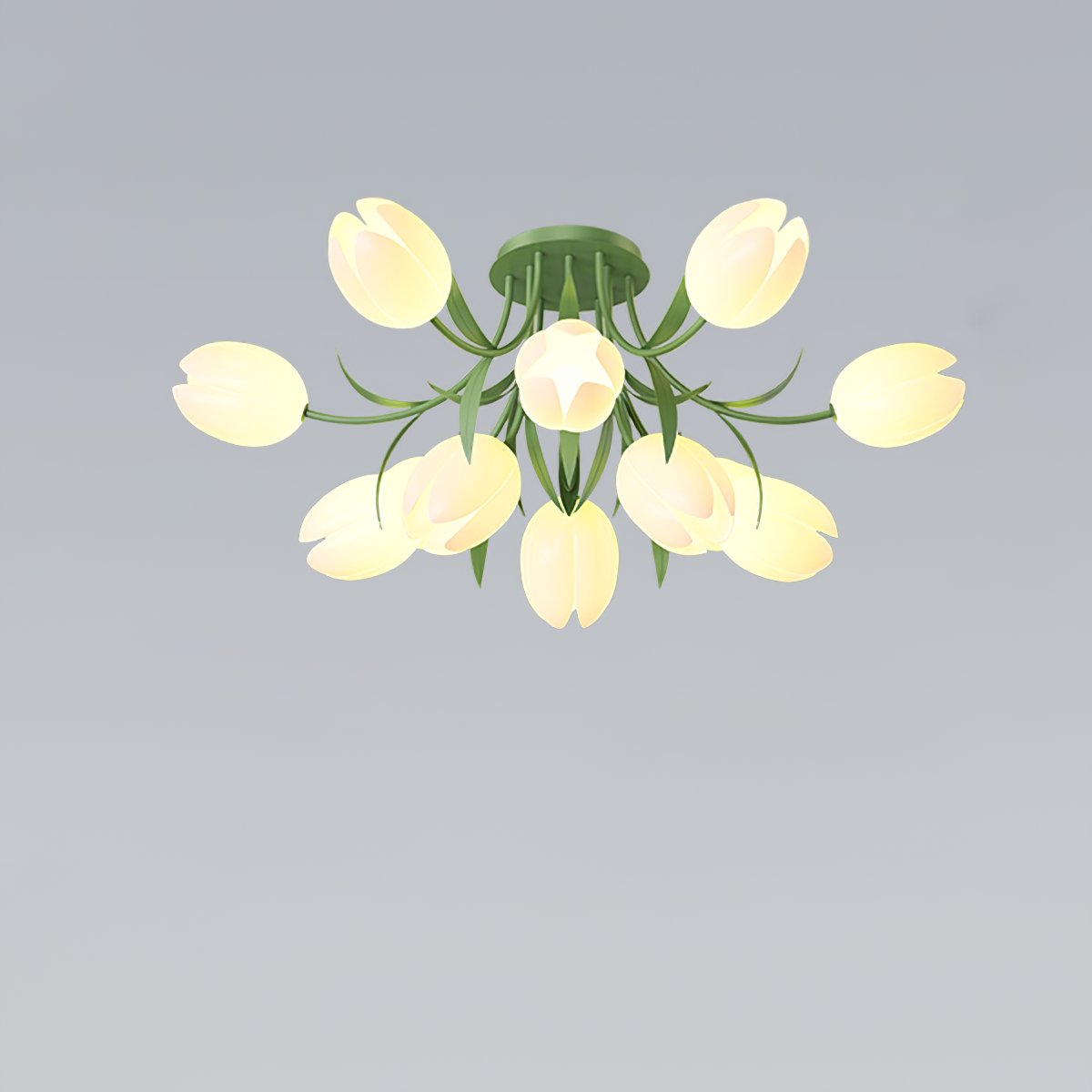 French Cream Orchid Ceiling Lamp